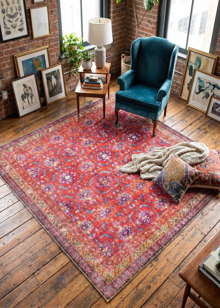 7' 6 x 7' 6 Washable Timeless Square Rug