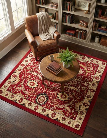 Red Neda Square Rug