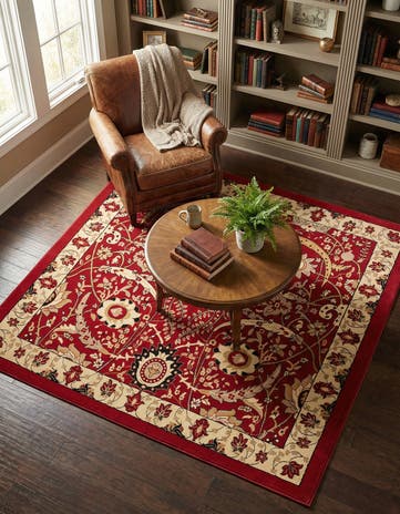 Red Neda Square Rug