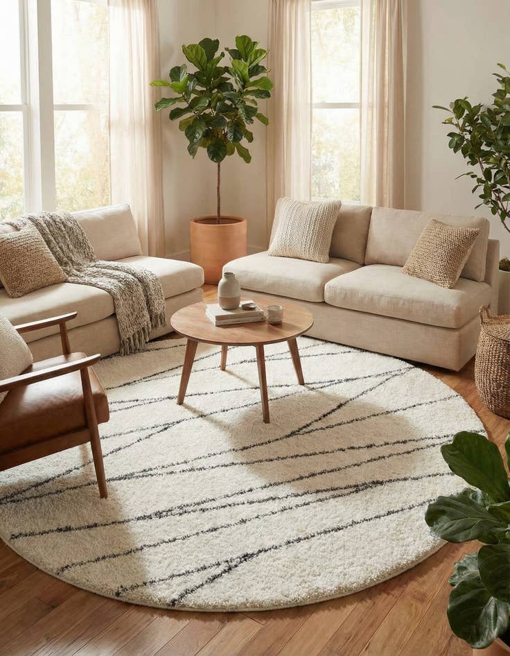 Detail image of 10' x 10' Serenity Shag Round Rug