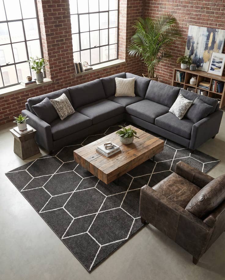 Detail image of 7' x 10' Lattice Frieze Rug