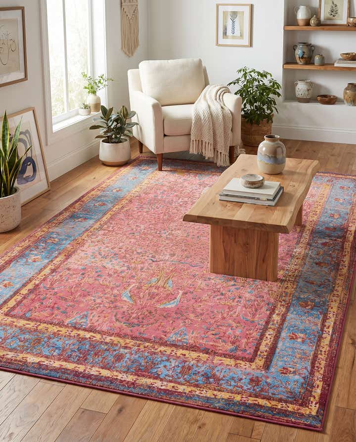 5' 3 x 8' Easy-Clean Traditional Indoor / Outdoor Rug