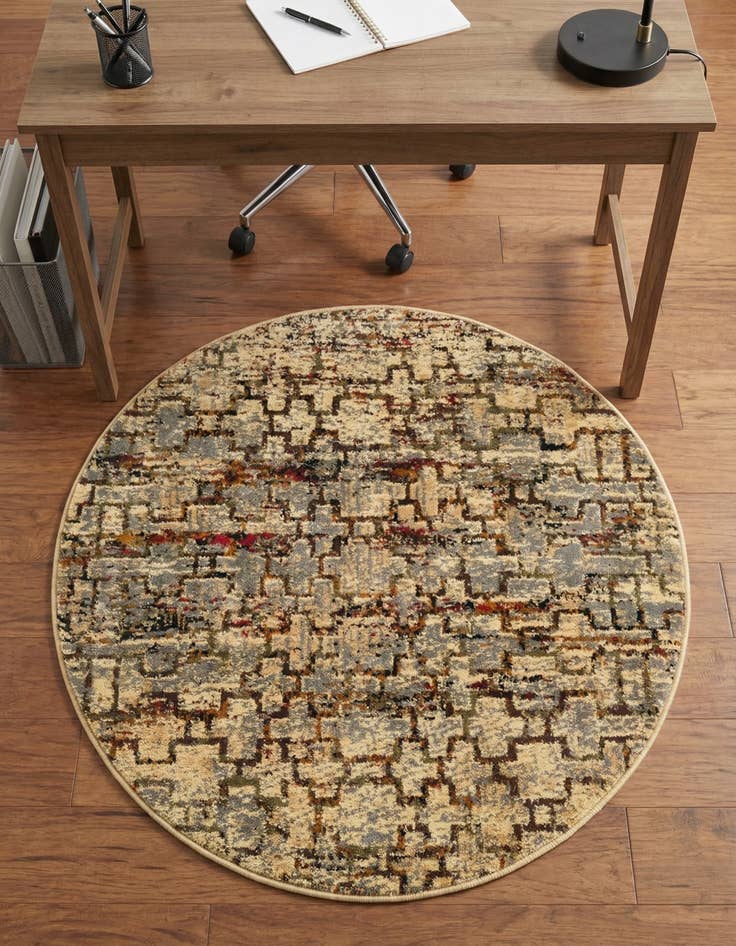 Detail image of 3' x 3' Saturn Round Rug