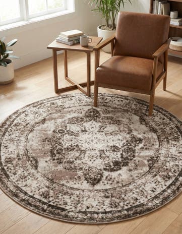 Light Brown Monte Carlo Round Rug