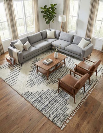 White Serenity Shag Square Rug