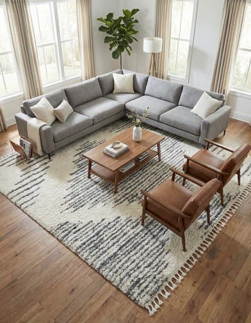 White Serenity Shag Square Rug