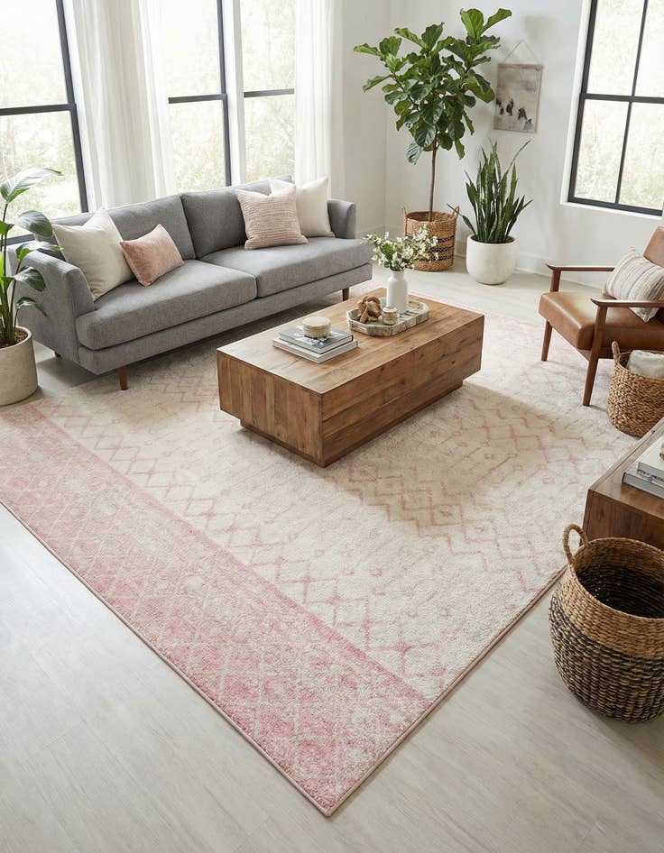 Detail image of 10' x 10' Moroccan Trellis Square Rug