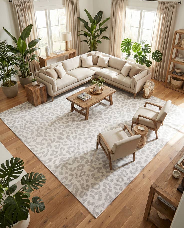 Detail image of 13' x 13' Easy-Clean Safari Indoor / Outdoor Square Rug