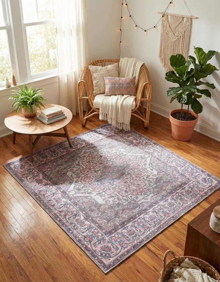 Detail image of 5' 3 x 5' 3 Washable Mangata Square Rug