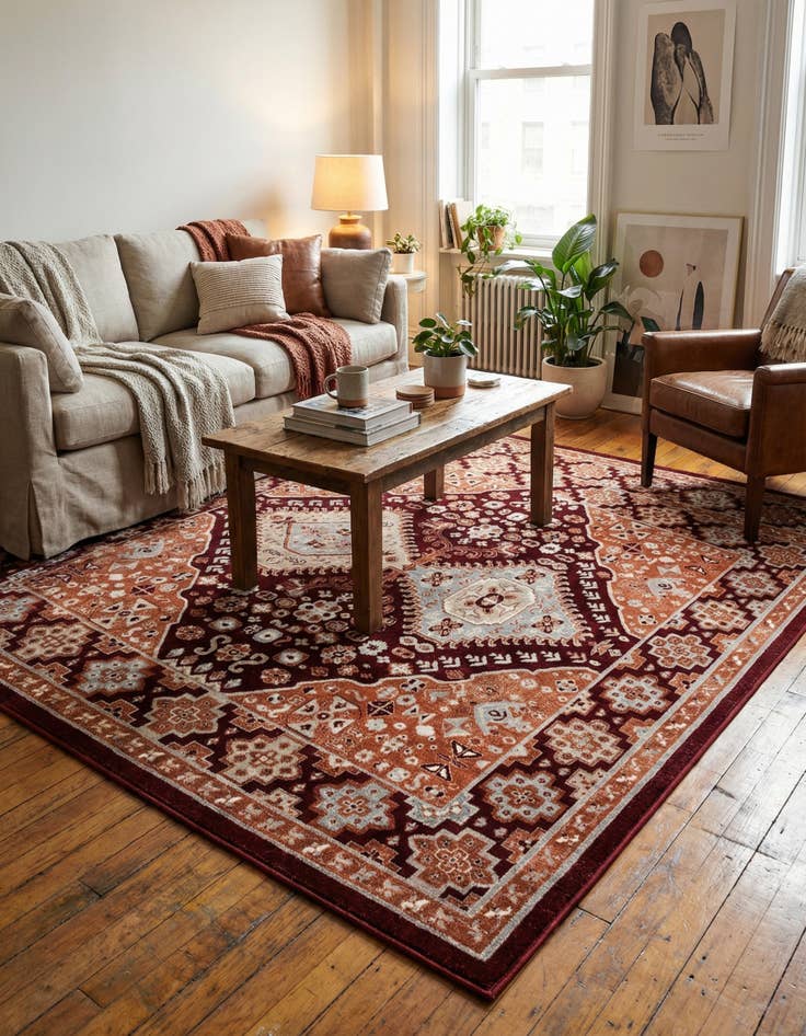 Detail image of 7' 10 x 7' 10 Kamala Washable Square Rug