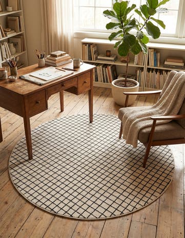 5' 1 x 5' 1 Heritage Line Wool Round Rug