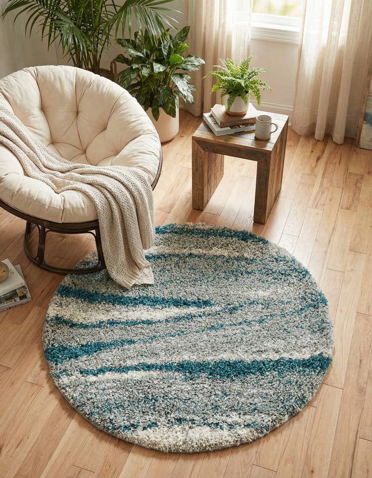 Detail image of 3' 3 x 3' 3 Soft Touch Shag Round Rug