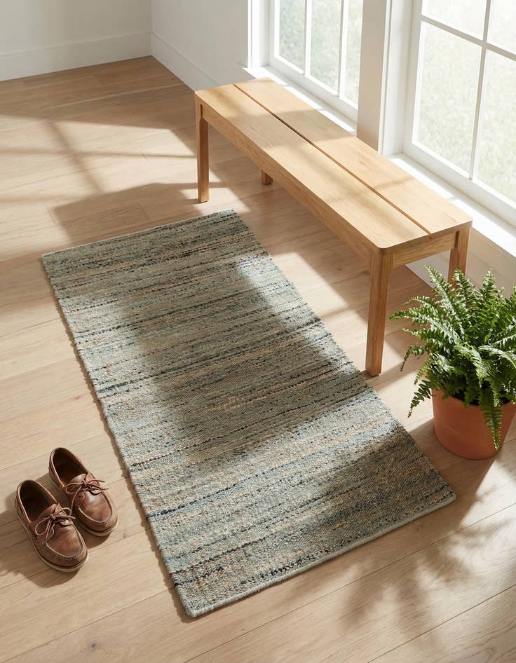 Detail image of 3' 1 x 5' 1 Hand Woven Palm Beach Jute Rug