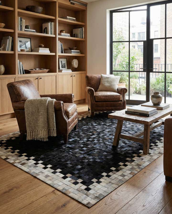 5' 1 x 8' Cowhide - Patchwork Rug