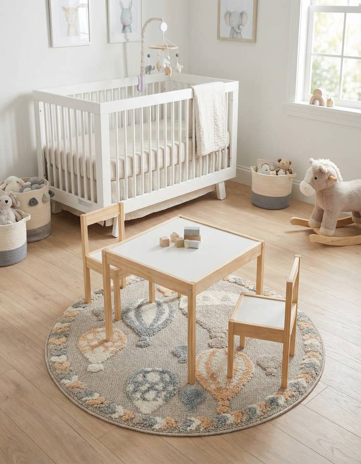 Detail image of 3' x 3' Whimsy Kids Round Rug