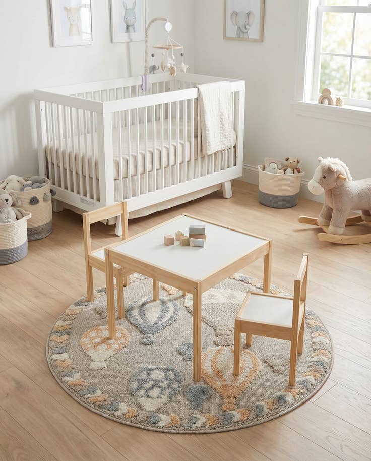 Detail image of 3' x 3' Whimsy Kids Round Rug