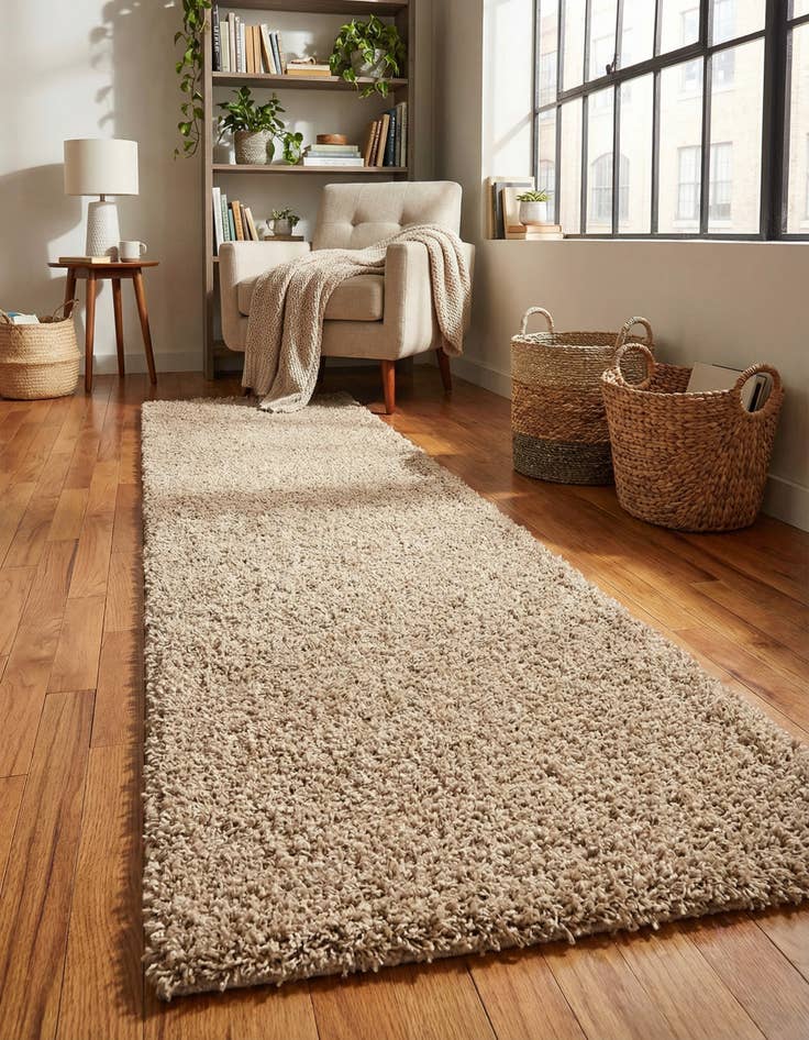 Detail image of  2' 7 x 13' Solid Shag Runner Rug