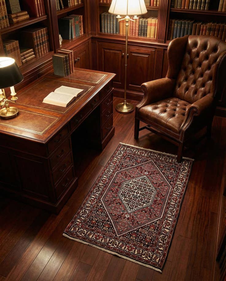 Detail image of 2' 4 x 3' 8 Hand Knotted Bidjar Persian Wool Rug