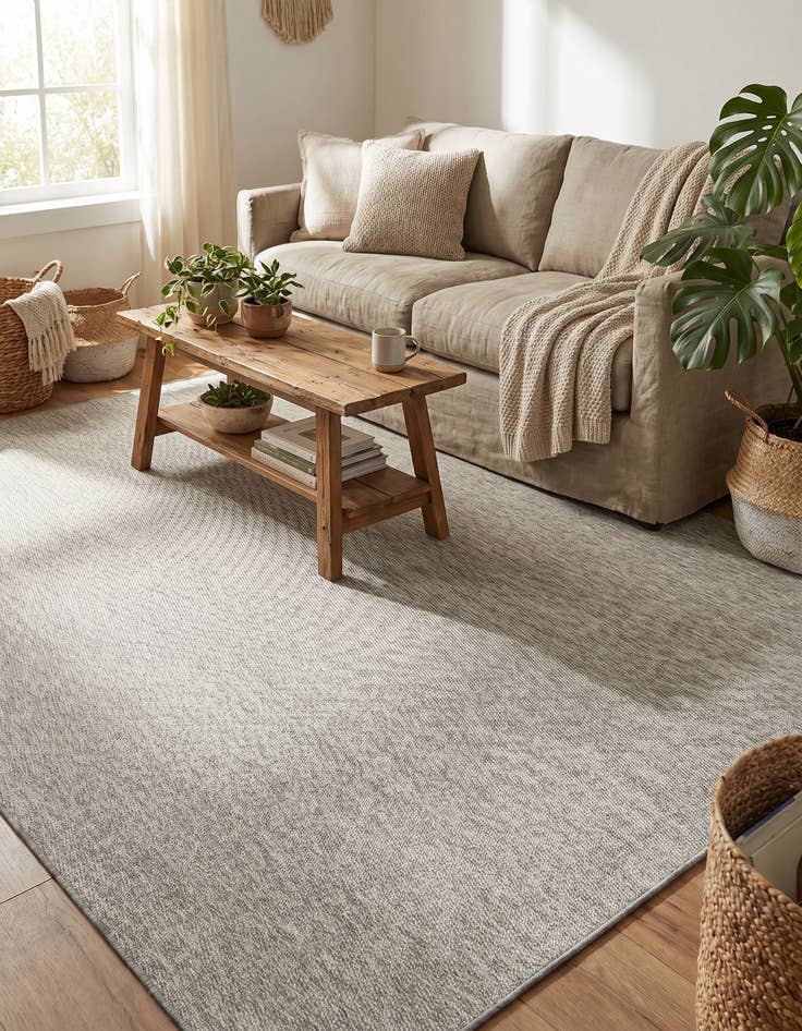 Detail image of 7' 5 x 10' Easy-Clean Solid Indoor / Outdoor Rug
