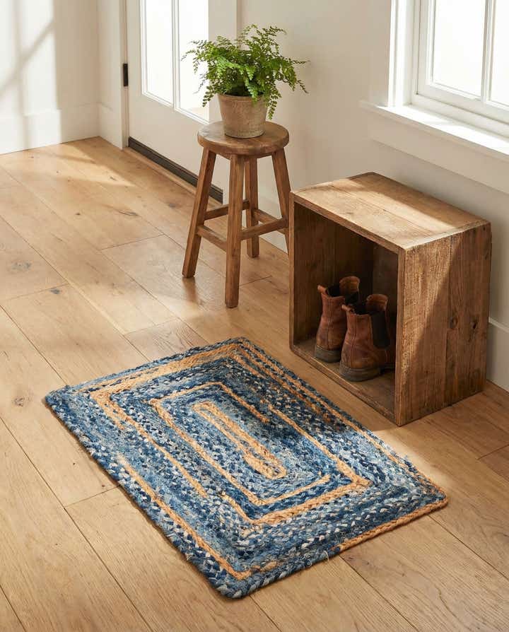 60cm x 95cm Handgefertigt Braided Chindi Teppich