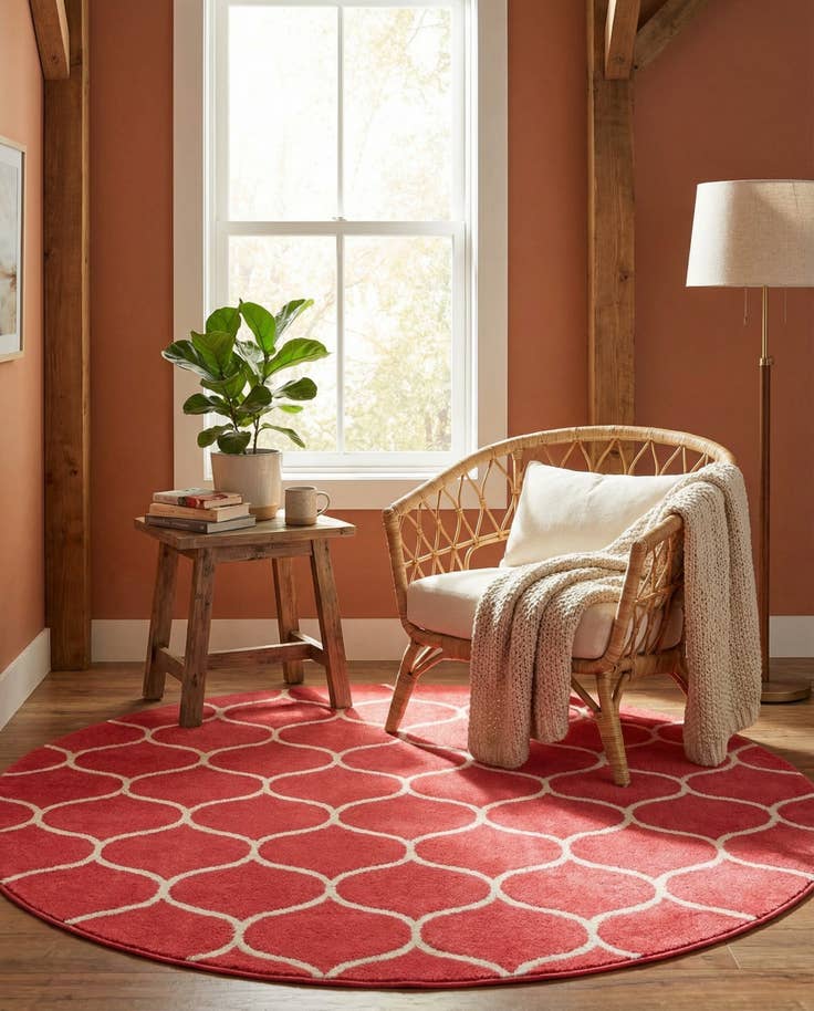 Detail image of 8' x 8' Trellis Frieze Round Rug