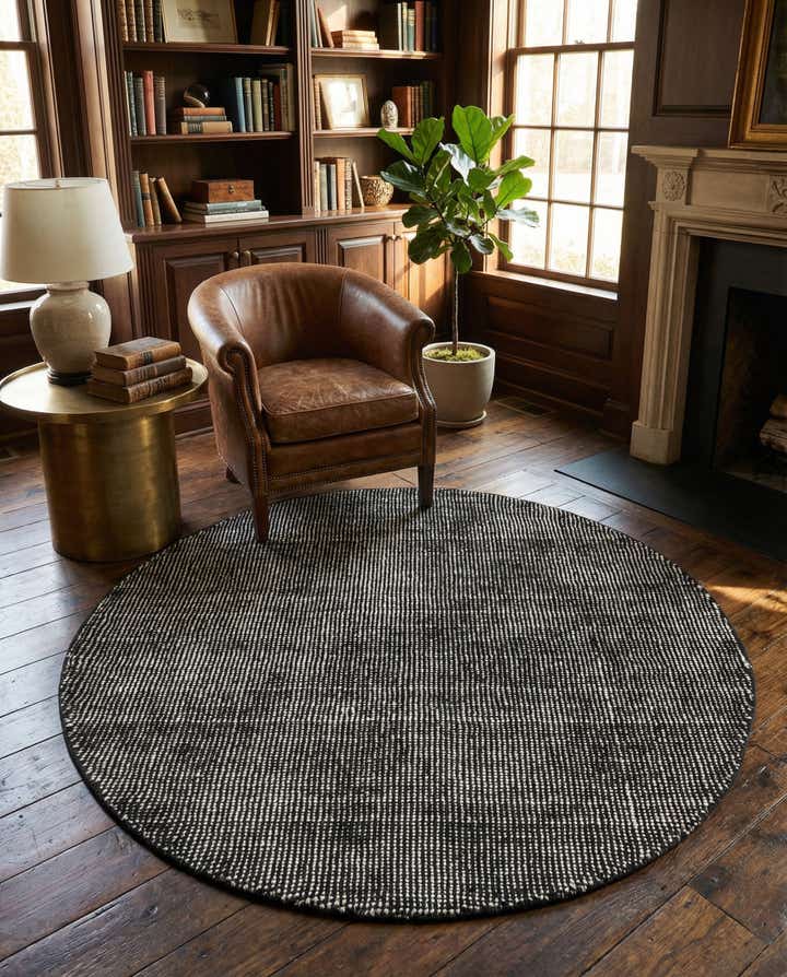 5' 3 x 5' 3 Hand Woven Jill Zarin English Manor Farmhouse Wool Round Rug