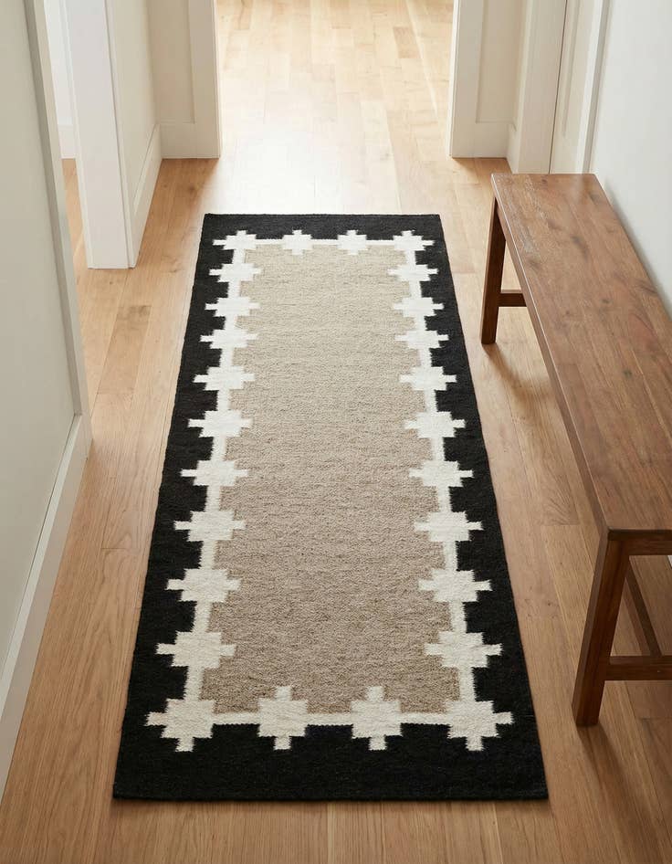 Detail image of 2' x 5' 1  Hand Woven Kilim Wool Runner Rug