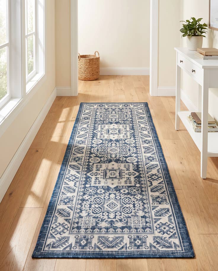 Detail image of 2' x 6' Easy-Clean Aztec Indoor / Outdoor Runner Rug