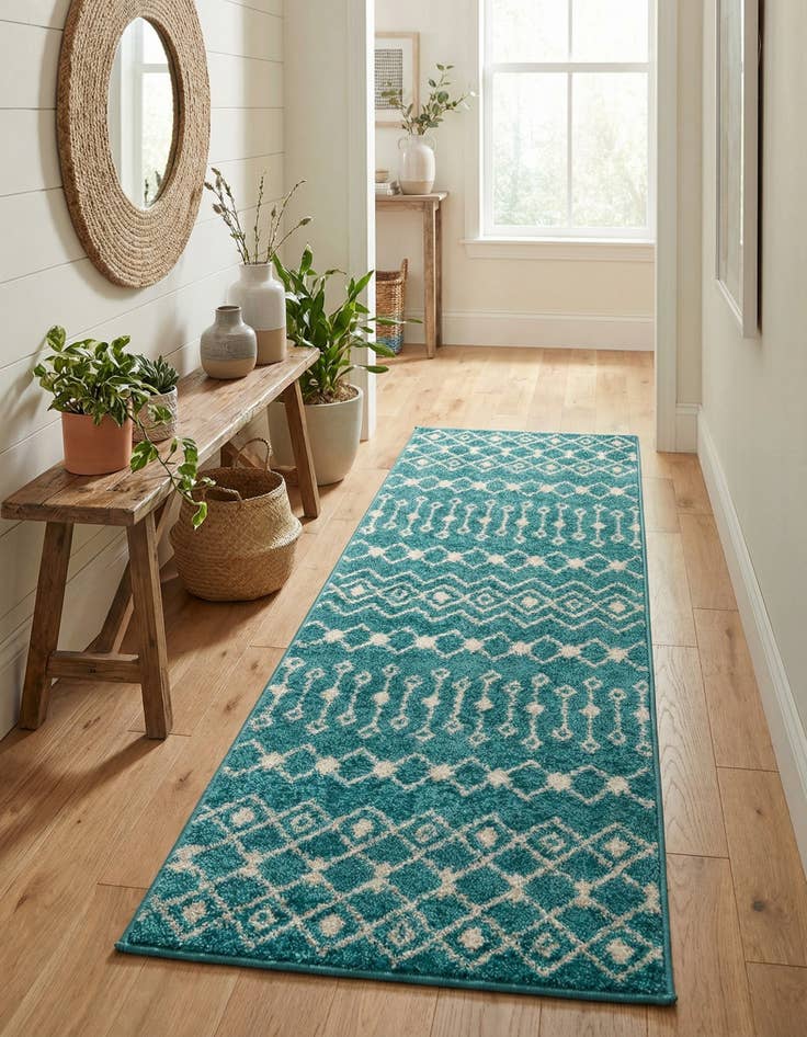 Detail image of 2' x 6' Moroccan Trellis Runner Rug