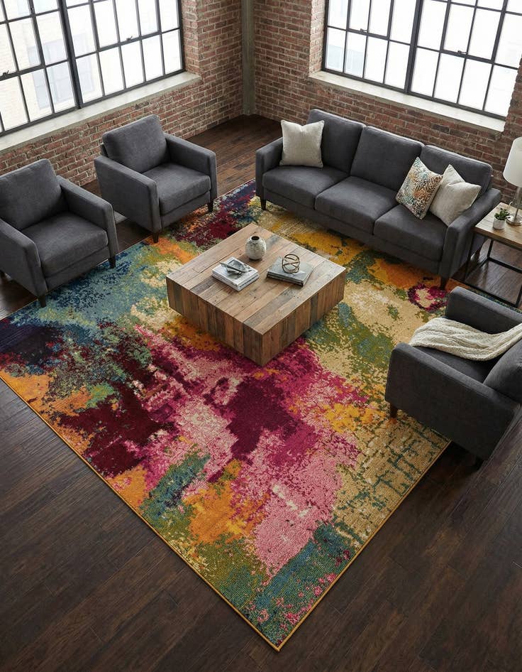 Detail image of 7' 10 x 7' 10  Washable Casablanca Square Rug