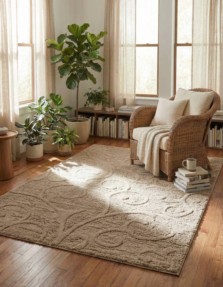 Detail image of 8' x 10' Botanical Shag Rug