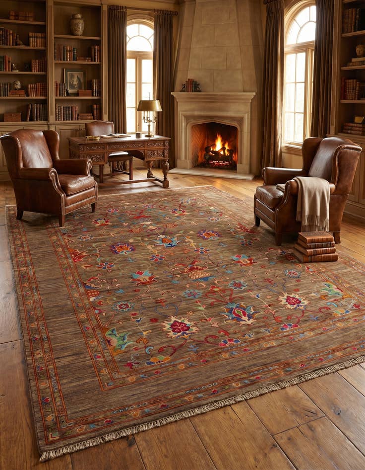 Detail image of 9' 5 x 12' 4 Hand Knotted Ziegler Modern Rug