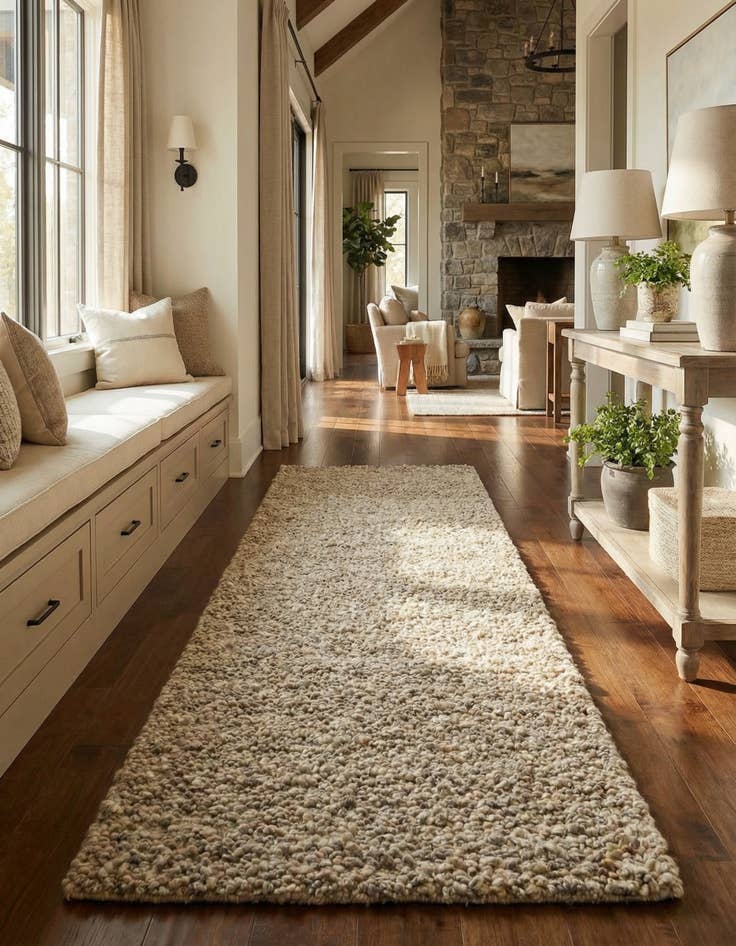 Detail image of 2' 7 x 12'  Hand Woven Haka Deluxe Shag Runner Rug