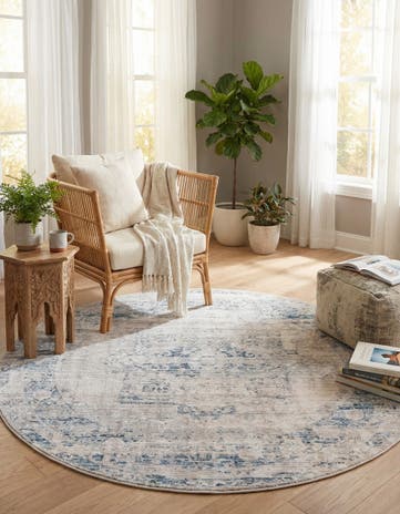 Gray Noble Round Rug