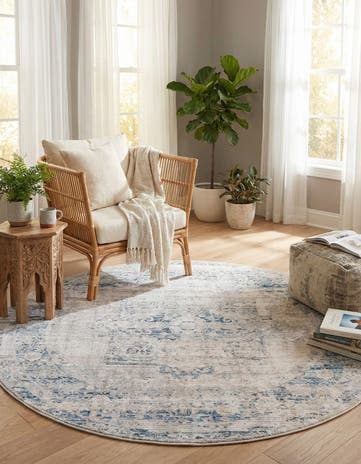 Gray Noble Round Rug