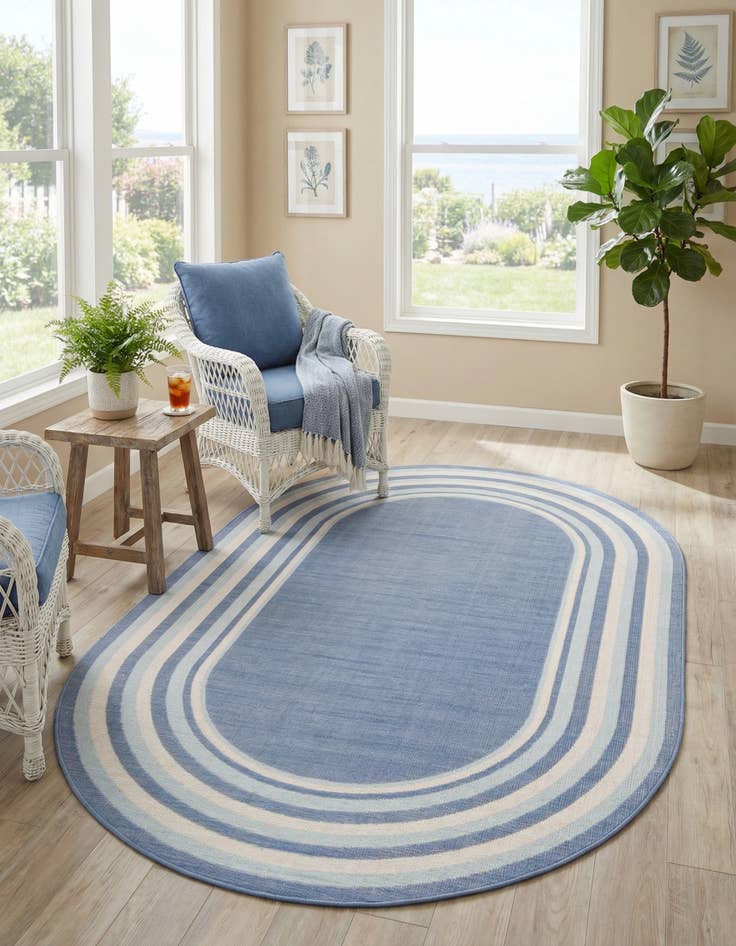 Detail image of 5' x 8' Lotus Oval Rug