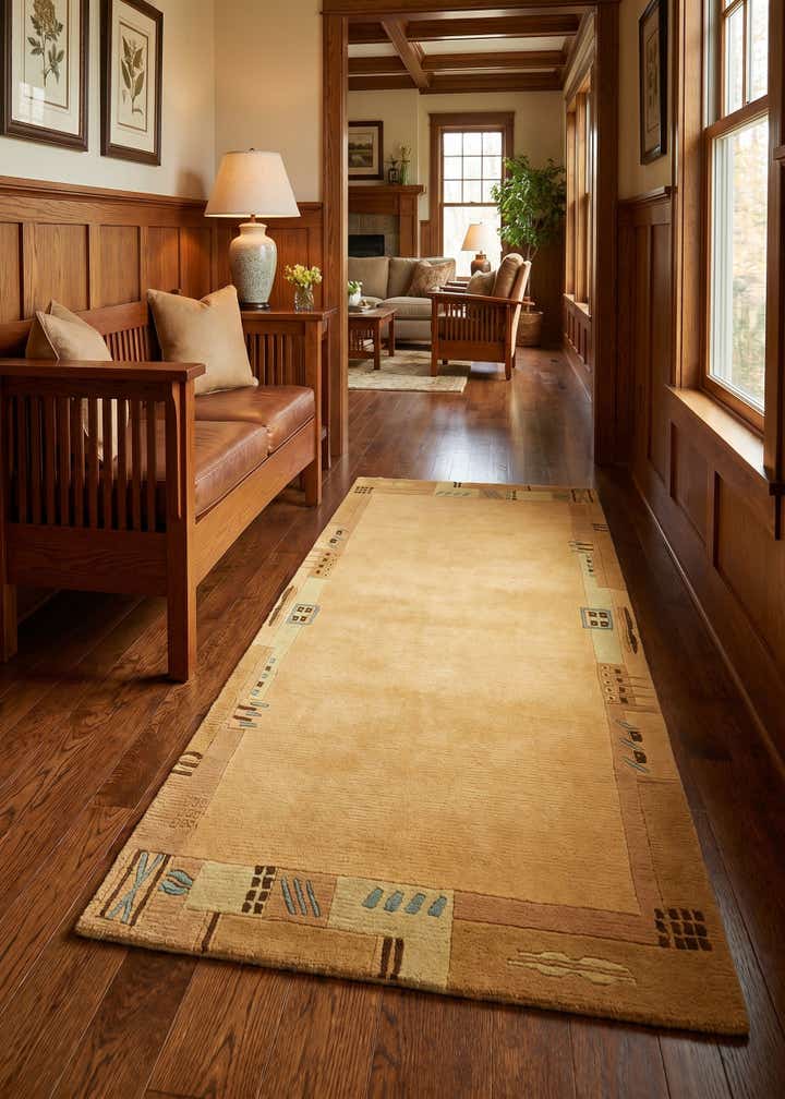 2' 5 x 4' 7 Hand Knotted Nepal Wool Runner Rug