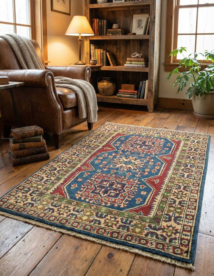 Detail image of 2' 8 x 4' Hand Knotted Kazak Rug