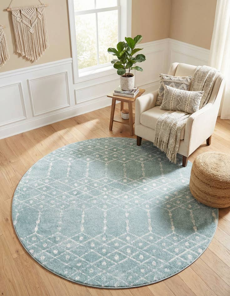 Detail image of  7' 10 x 7' 10 Paxon Trellis Round Rug