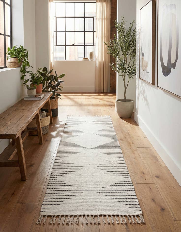 Detail image of  2' 7 x 13' 1  Hand Woven Chindi Cotton Runner Rug