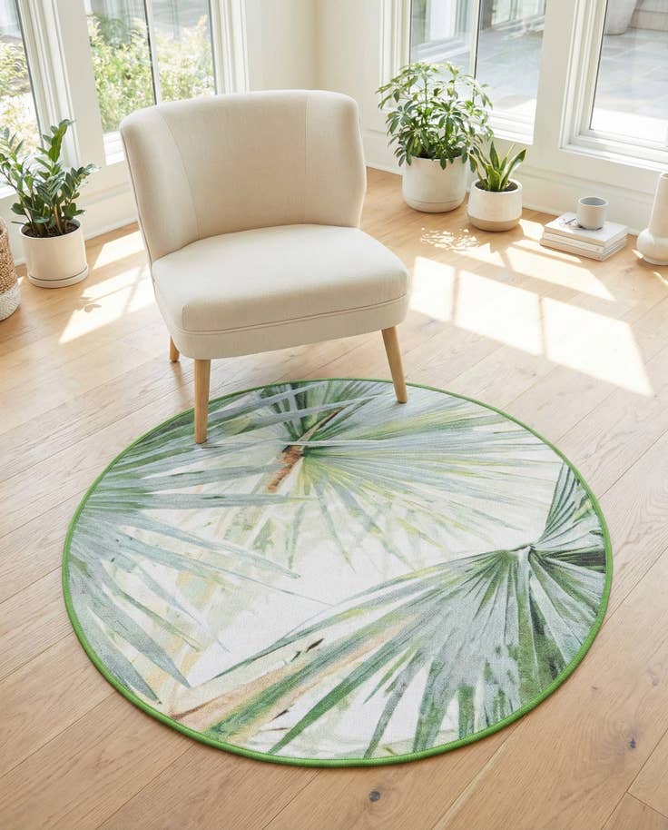 Detail image of 3' 3 x 3' 3 Easy-Clean Jill Zarin Caribbean Indoor / Outdoor Round Rug