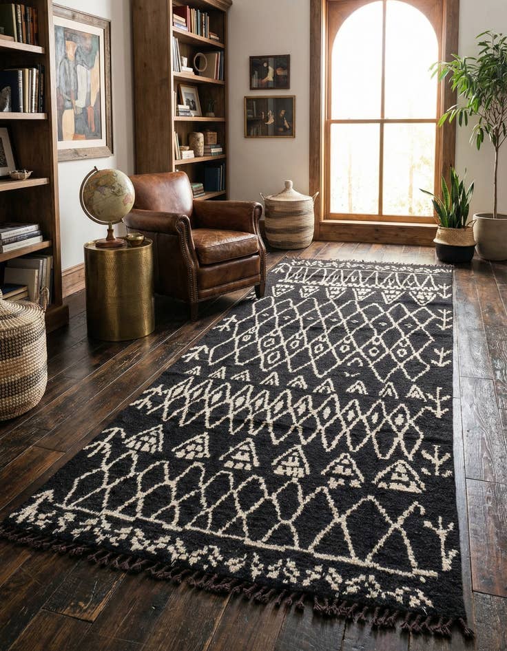 Detail image of 6' x 12' 4 Hand Knotted Moroccan Wool Runner Rug