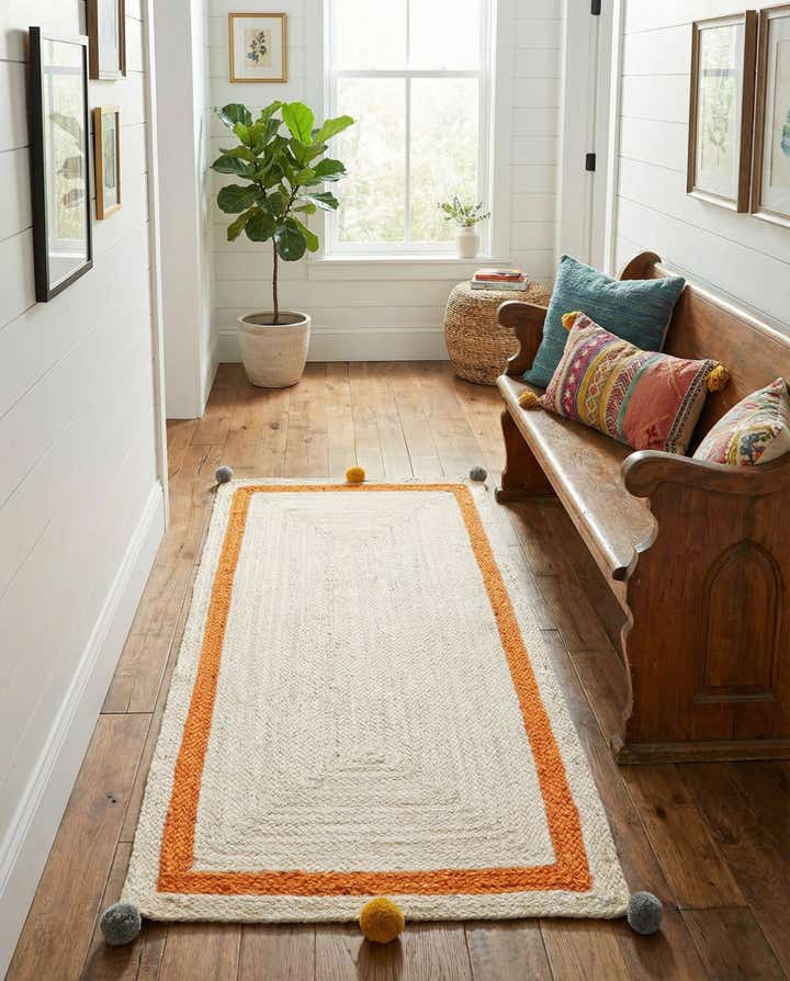 2' x 4' 1 Hand Braided Kids Braided Jute Runner Rug