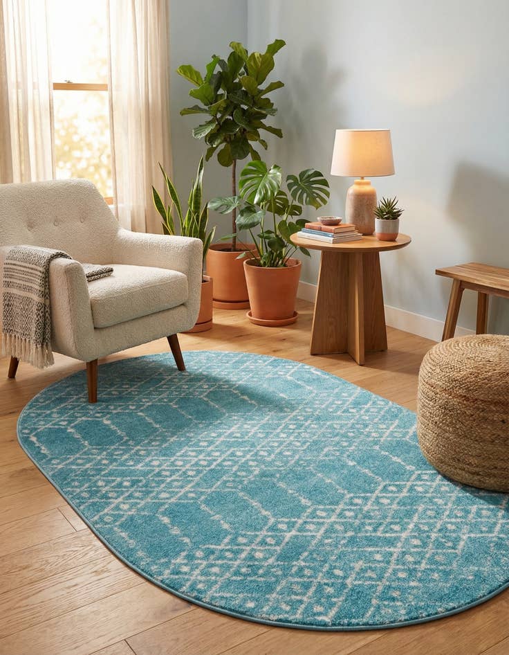 Detail image of 4' x 6' Paxon Trellis Oval Rug