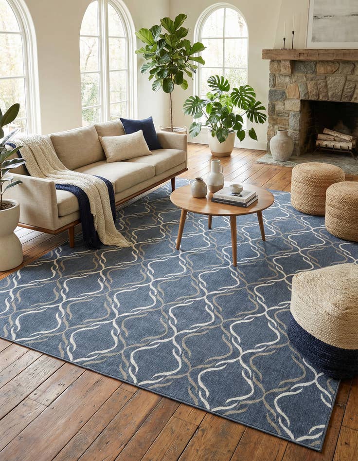 Detail image of 9' x 12' Washable Lattice Indoor / Outdoor Rug