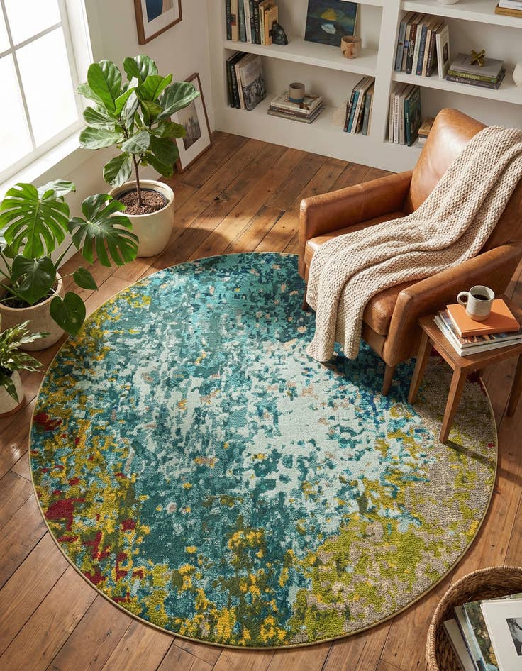 Detail image of 6' x 6' Washable Casablanca Round Rug