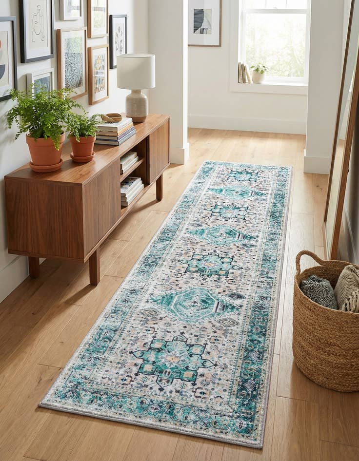 Detail image of 2' x 8'  Washable Yara Runner Rug