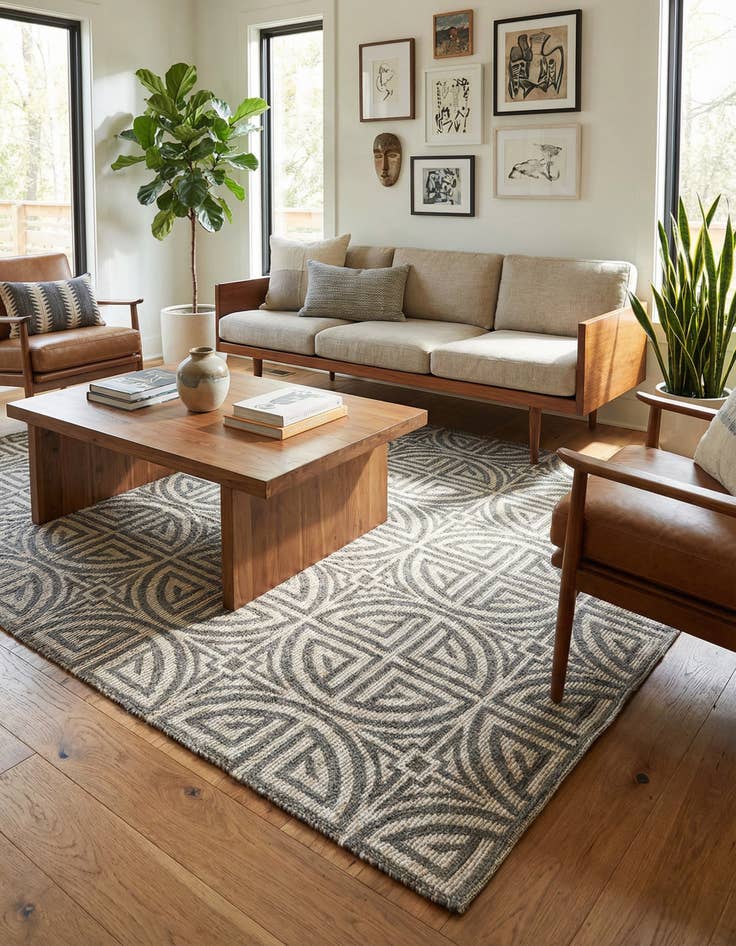 Detail image of 7' 10 x 10'  Hand Woven Chenille Jute Rug