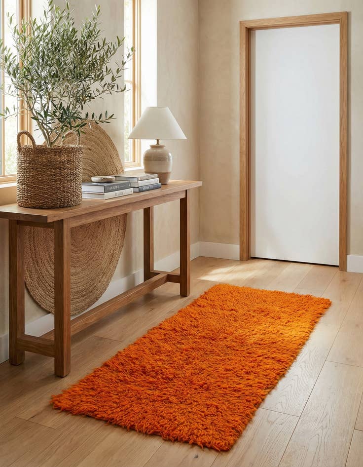 Detail image of 2' 3 x 4' 2 Hand Knotted Moroccan Wool Runner Rug