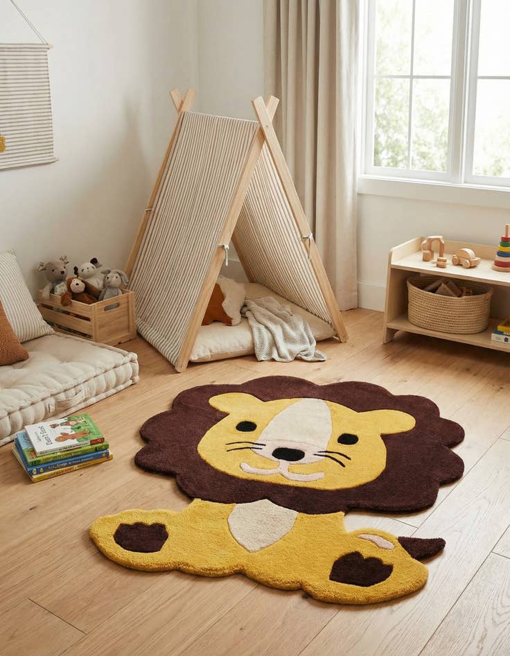 Detail image of 3' 6 x 4' 1 Playtime Kids Wool Freeform Rug